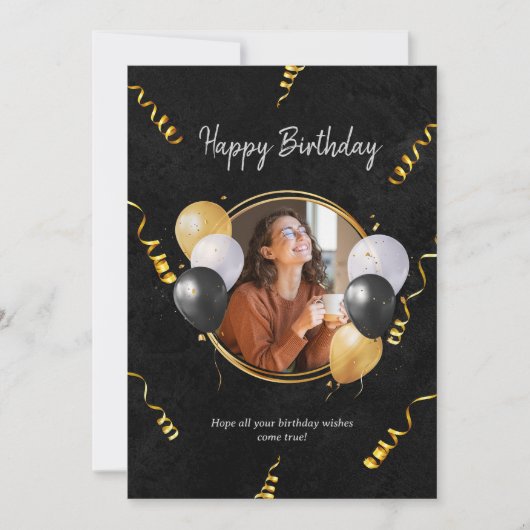 個人エレガント写真の誕生日カード シーズンカード (正面)