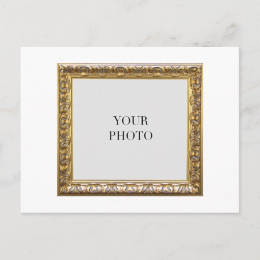 個人エレガント写真フレームと文字 ポストカード (正面)