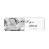 個人エレガント写真白黒住所 ラベル (正面)