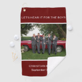 個人カスタマイズ写真結婚RED BURGUNDY ゴルフタオル (インサイチュ)