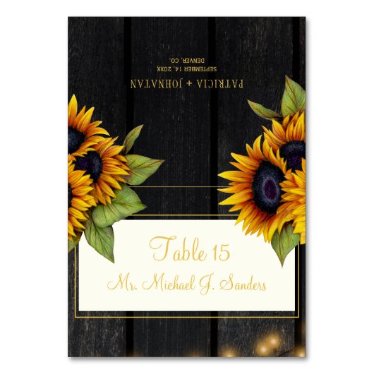 個人カスタムゲスト名結婚の座席表 テーブルナンバー (正面)