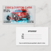 個人カスタム車改造、水色グランジ、 名刺 (正面/裏面)