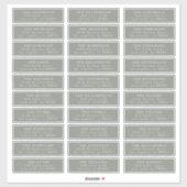 個人クラシックのセージグリーンホワイトゲストアドレス シール (シート)