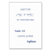 個人ゲストダークブルー結婚ズ座席表 テーブルナンバー (正面)