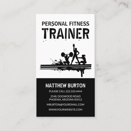 個人コンテンポラリーフィットネス訓練 名刺 (正面)