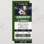 個人サッカーチケット誕生日装飾パーティー 招待状 (正面/裏面)