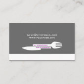 個人シェフのミニマリストの名刺グレー白 名刺 (裏面)