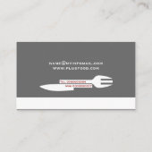 個人シェフのミニマリストの名刺グレー白 名刺 (裏面)