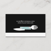 個人シェフのミニマリストの名刺白黒 名刺 (裏面)
