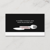 個人シェフのミニマリストの名刺白黒 名刺 (裏面)