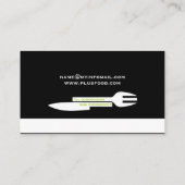 個人シェフのミニマリストの名刺白黒 名刺 (裏面)