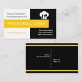 個人シェフのミニマリストブラック、ホワイト、イエロー 名刺 (正面/裏面)