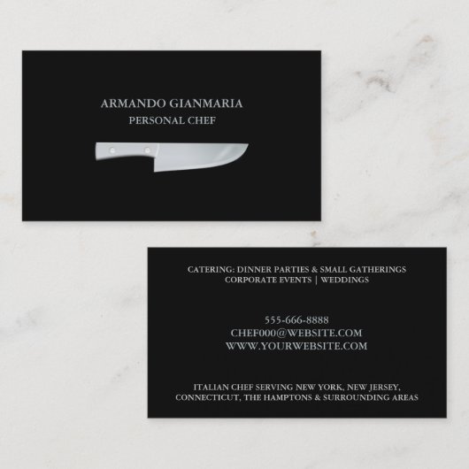 個人シェフの名刺 名刺 (正面/裏面)