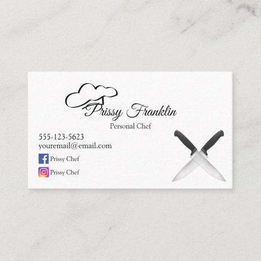 個人シェフの名刺 名刺 (正面)