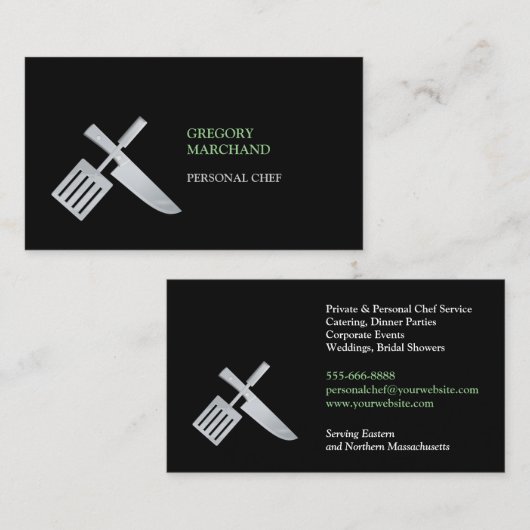 個人シェフの名刺 名刺 (正面/裏面)