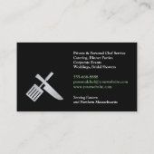 個人シェフの名刺 名刺 (裏面)