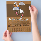 個人シェフ。ケータリング.前作の食事。ビジネス チラシ (手)