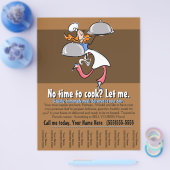 個人シェフ。ケータリング.前作の食事。ビジネス チラシ (シングル)