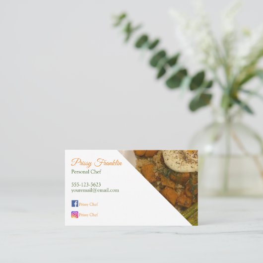 個人シェフ 名刺 (スタンド正面)
