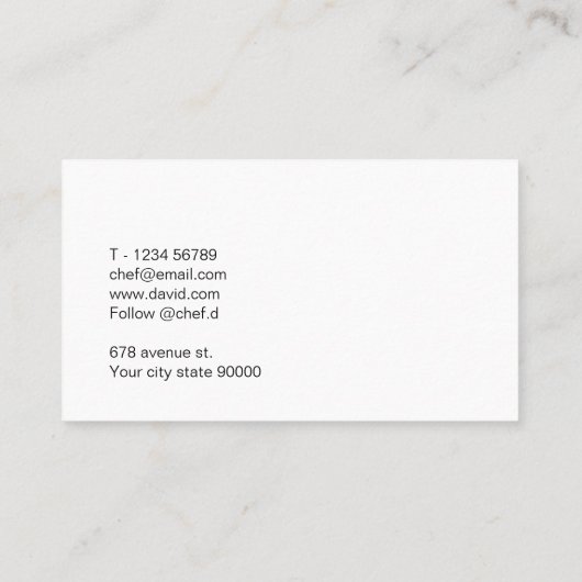 個人シェフ 名刺 (裏面)