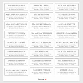 個人シンプル客の結婚住所 シール