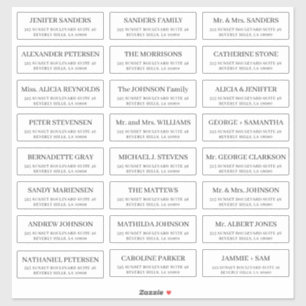 個人シンプル客の結婚住所 シール