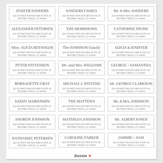 個人シンプル客の結婚住所 シール (シート)