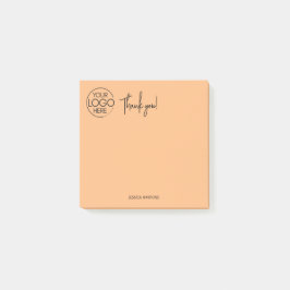 個人シンプル文房具ありがとうオレンジ淡い色の色 ポストイット