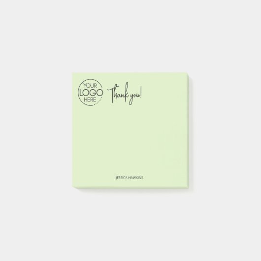 個人シンプル文房具Thank You Green淡い色の ポストイット (正面)