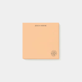 個人シンプル用文房具のロゴオレンジ淡い色の色 ポストイット