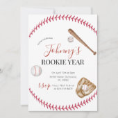 個人シンプル野球誕生会 招待状 (正面)