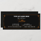 個人タトゥーギフト券 CERTIFICATE 招待状 (正面/裏面)