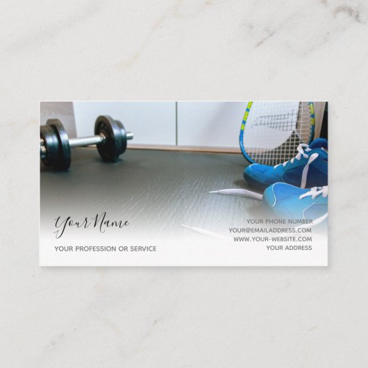 個人トレーニングおよびフィットネスコーチングの専門家バス 名刺 (裏面)