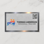 個人トレーニングロゴ | フィットネスQRコード 名刺 (正面)