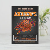 個人バスケットボール誕生日招待パーティー 招待状 (スタンド正面)