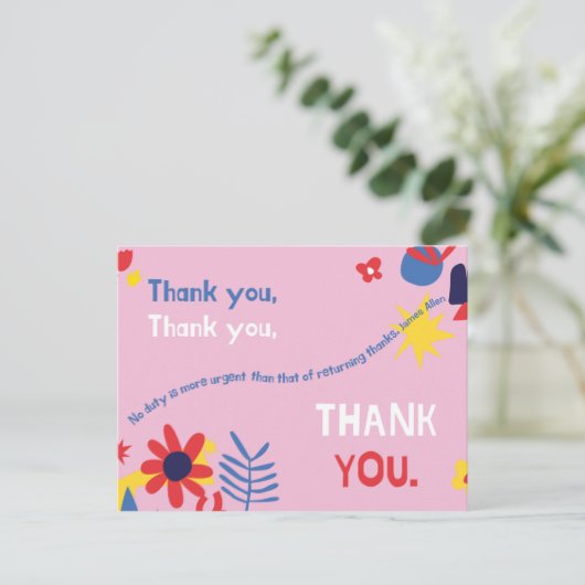 – 個人パーソナライズされた引用文ありがとう ポストカード (スタンド正面)