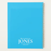 個人ブランドのビジネスロゴのモダンターコイズ プランナー手帳 (裏面)