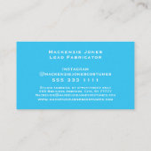 個人ブランドのビジネスロゴのモダンターコイズ 名刺 (裏面)
