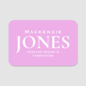 個人ブランドのビジネスロゴピンクモダン色 名札 (正面)