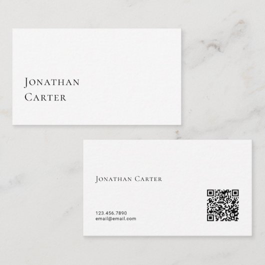 個人ブランドカードのミニマルシンプルリストQRコード 名刺 (正面/裏面)