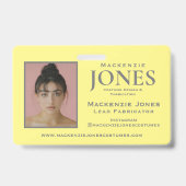 個人ブランドロゴモダンイエローグレー従業員 バッジ (裏面)