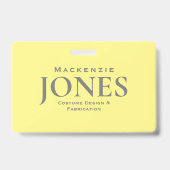 個人ブランドロゴモダンイエローグレー従業員 バッジ (正面)