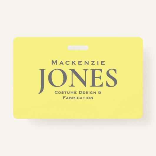 個人ブランドロゴモダンイエローグレー従業員 バッジ (正面)