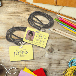 個人ブランドロゴモダンイエローグレー従業員 バッジ