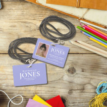 個人ブランドロゴモダン紫の従業員バッジ