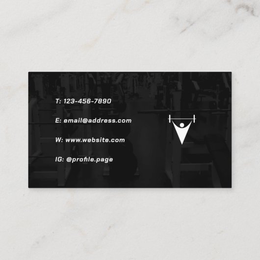 個人プロファイルのフォトトレーナー 名刺 (裏面)