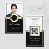 個人ポートレートの写真とロゴ  名刺 (正面/裏面)