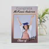 個人メッセージフォト卒業発表 招待状 (スタンド正面)