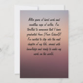 個人メッセージフォト卒業発表 招待状 (裏面)