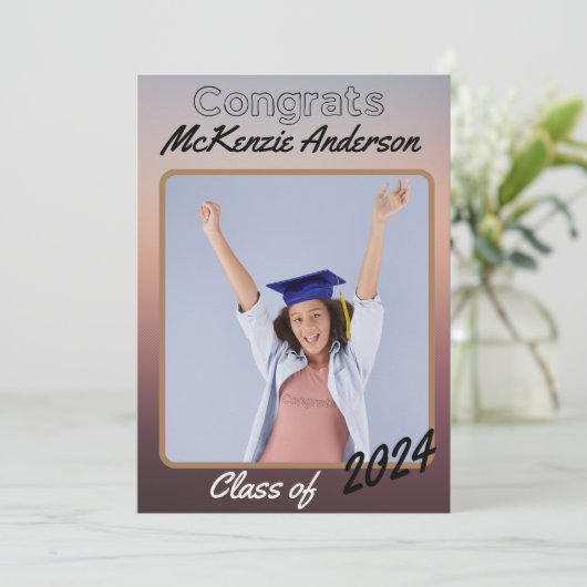 個人メッセージ フォト 卒業おめでとうございます 招待状 (スタンド正面)